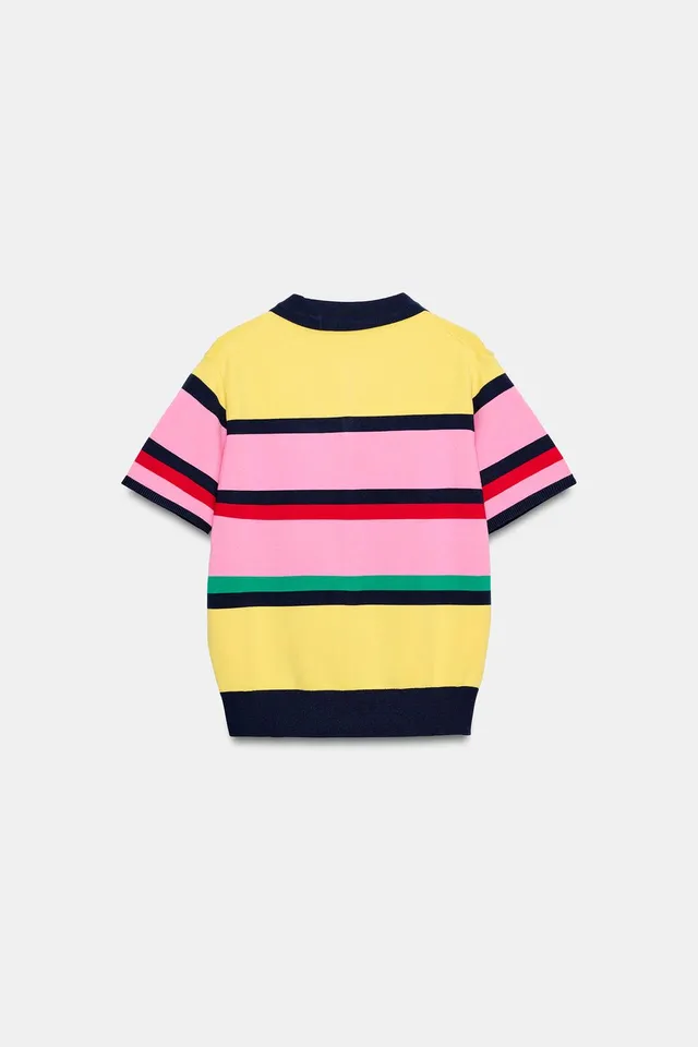 Striped Knit Polo Shirt – image 6