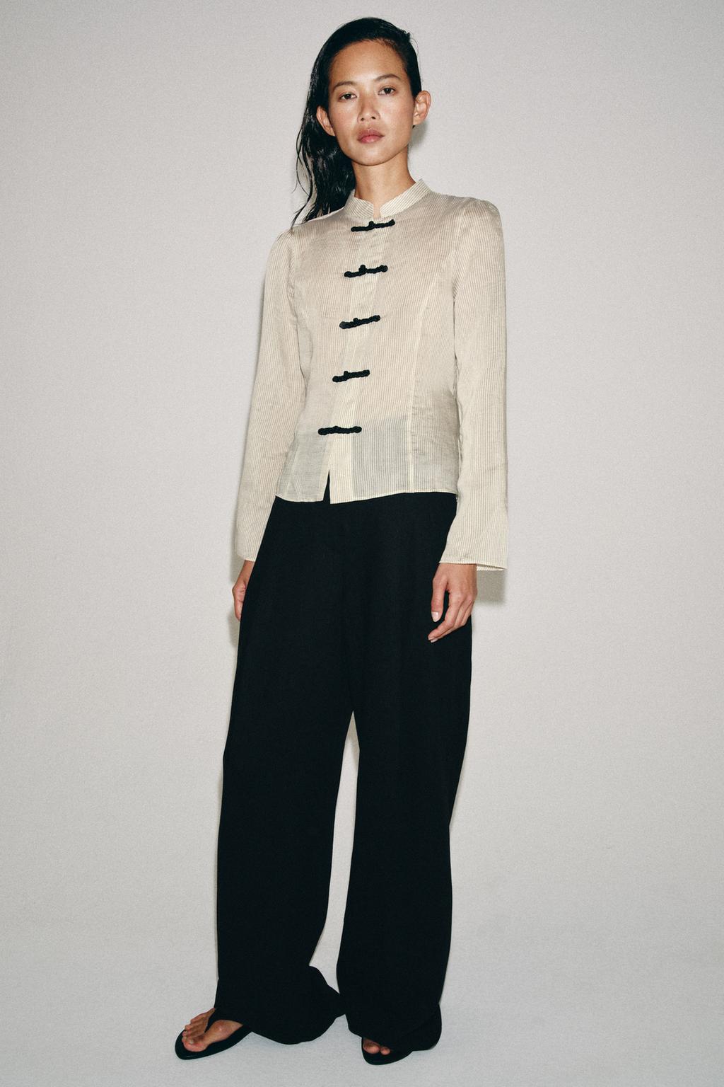 ZW Striped Shirt with Frog Fastening