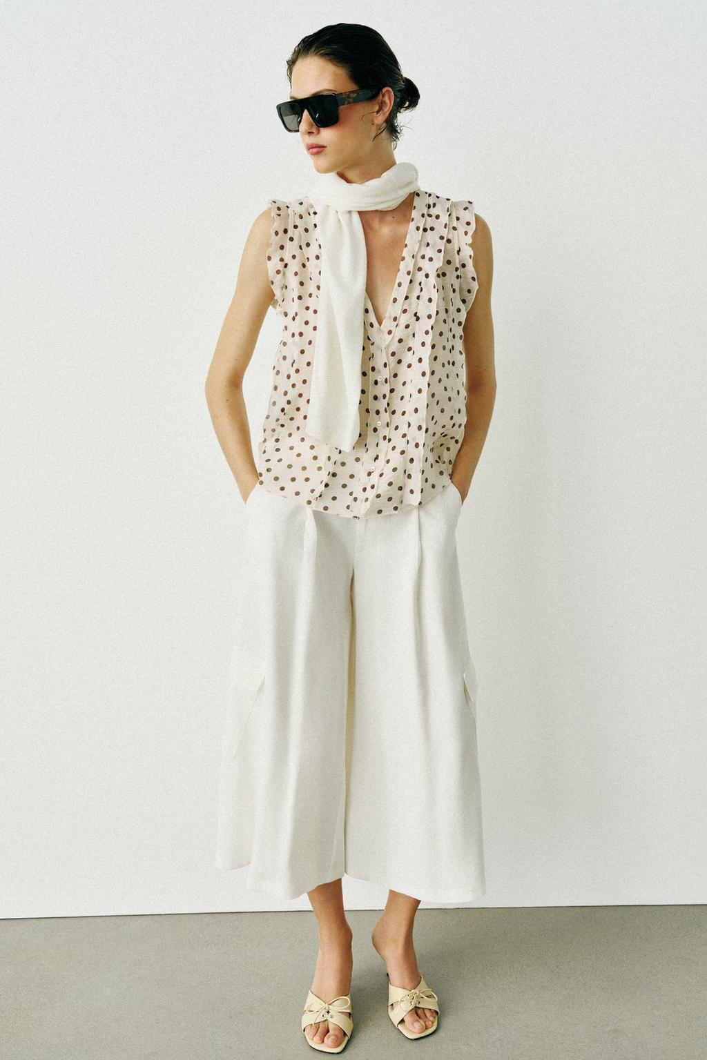Ruffled Polka Dot Blouse