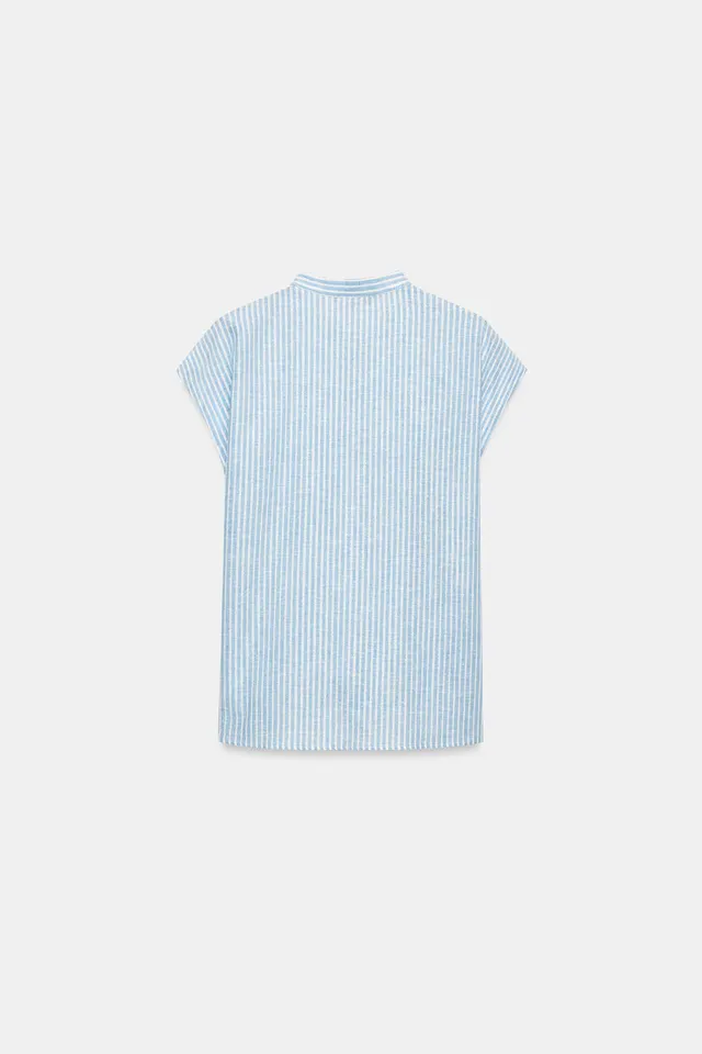 Metallic Striped Blouse with Bows – image 7