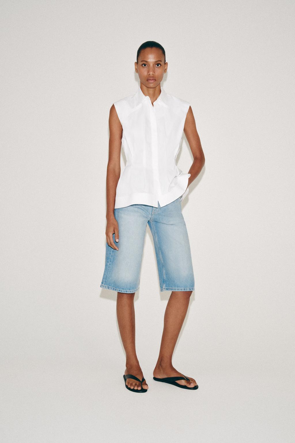 Pleated Sleeveless Shirt