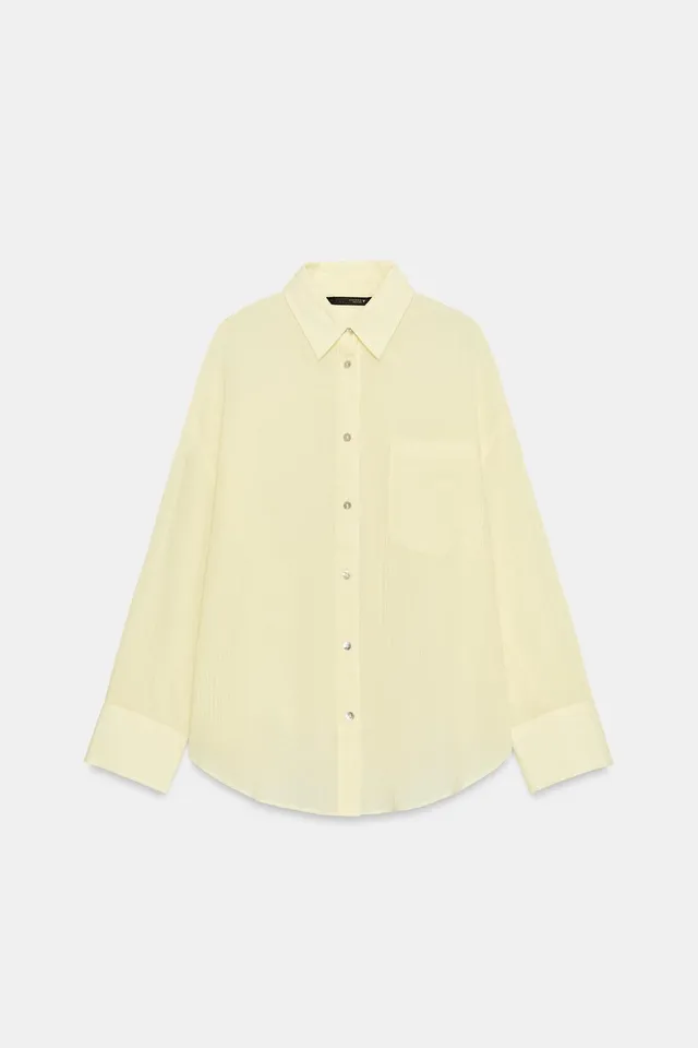 Oversized Gauze Shirt with Pocket – image 4