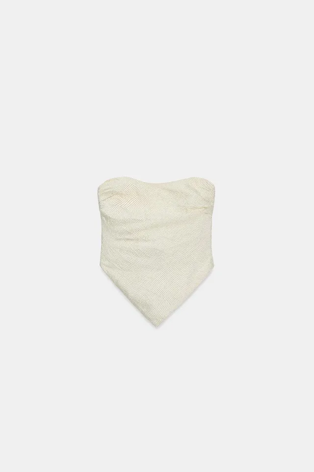 Satin Bandeau Top with Tie Back Closure – image 4