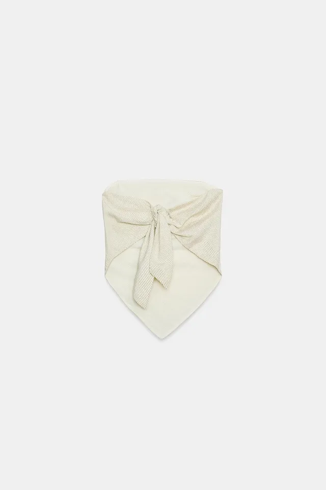 Satin Bandeau Top with Tie Back Closure – image 5