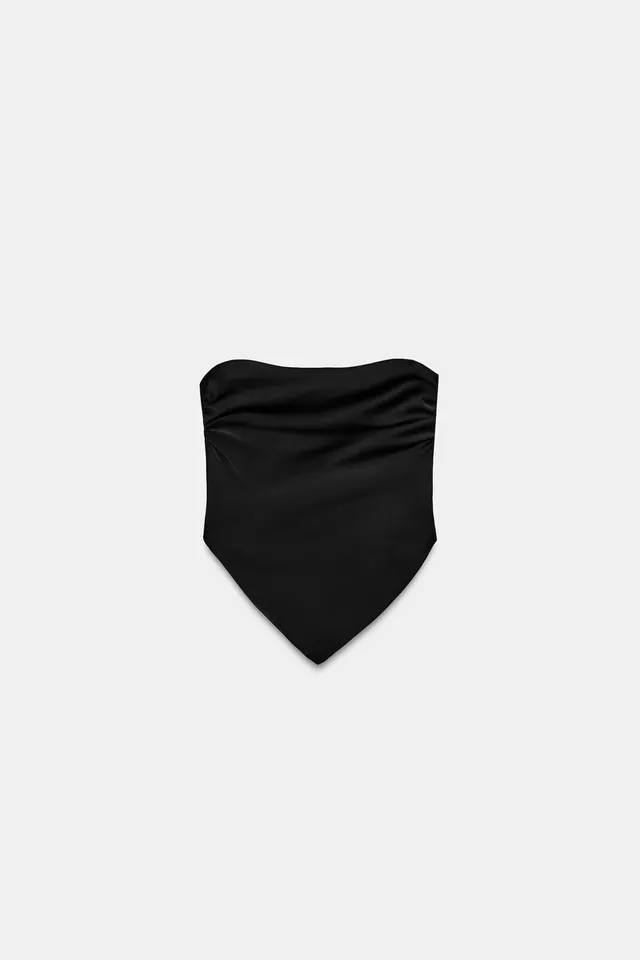 Satin Bandeau Top with Tie Back Closure – image 5