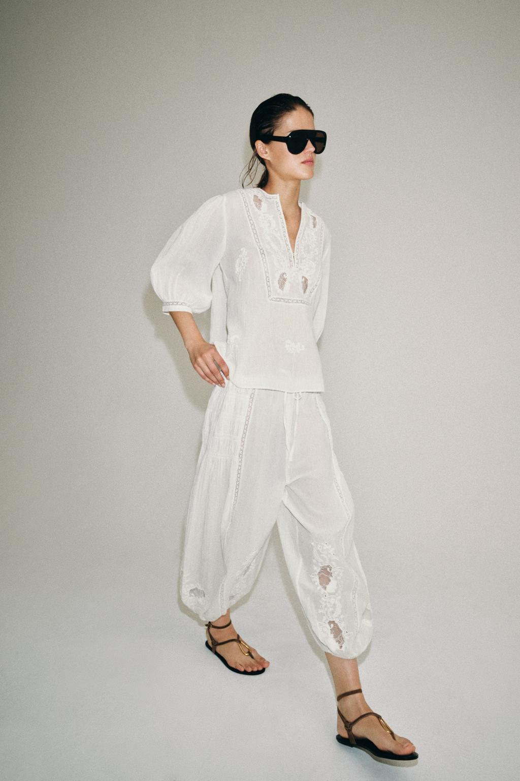 ZW COLLECTION Embroidered Lace Shirt