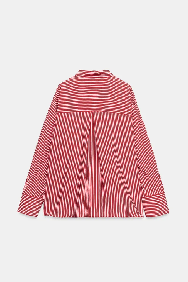 Striped Shirt with Contrast Cuffs – image 5