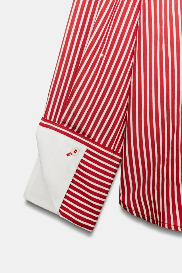 Striped Shirt with Contrast Cuffs – image 6
