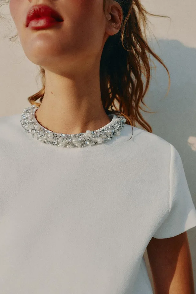 Jewel-Beaded Knit Top – image 3