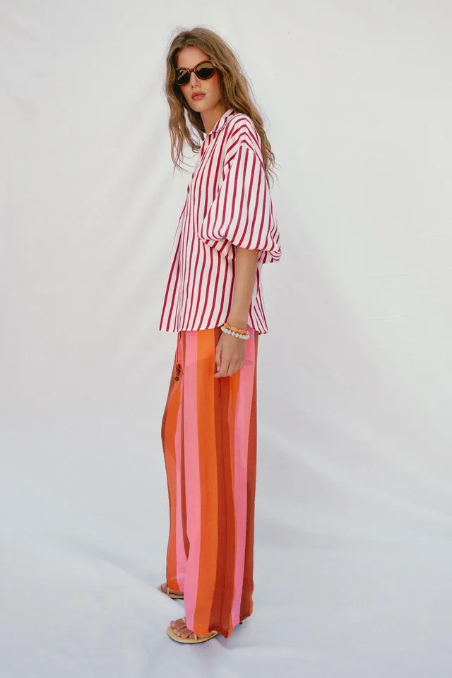 Striped Puff Sleeve Shirt – image 5