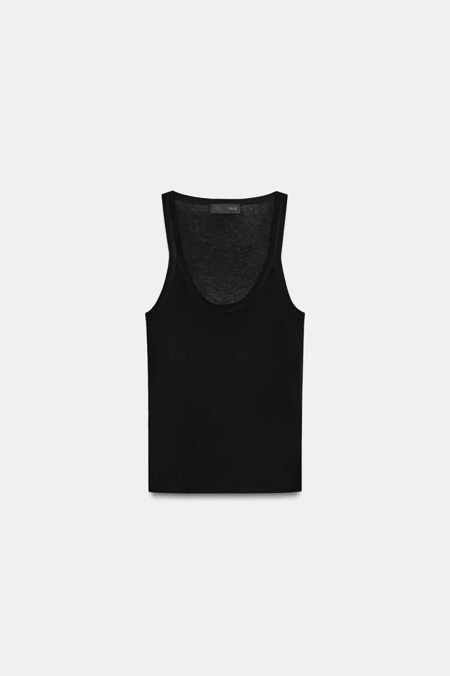 Sleeveless Fine-Knit Top – image 4