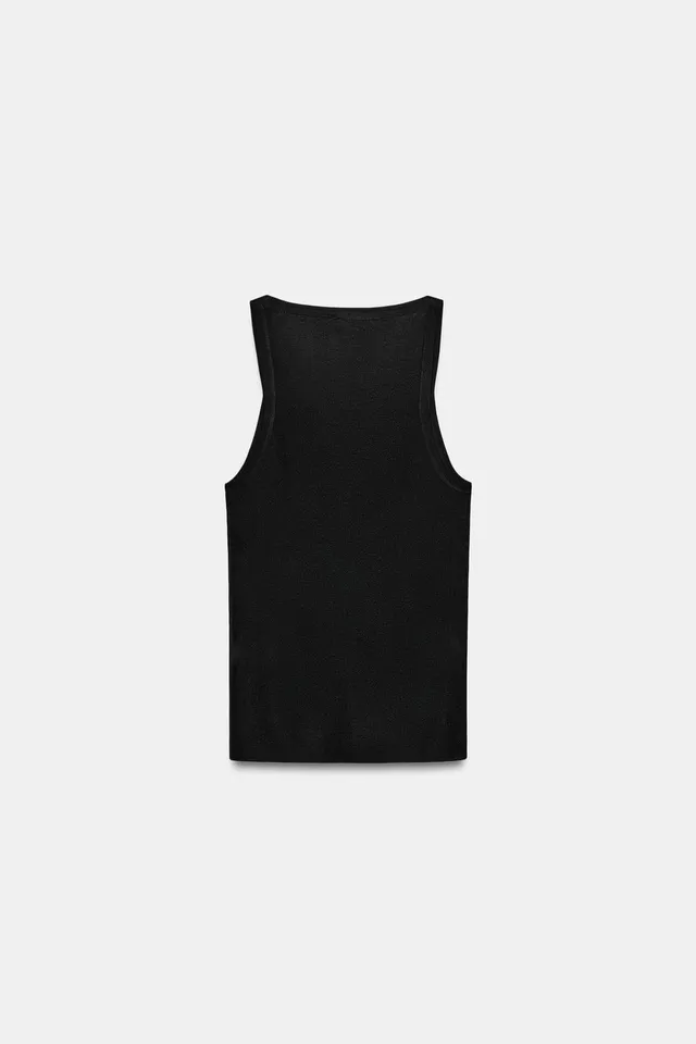 Sleeveless Fine-Knit Top – image 5