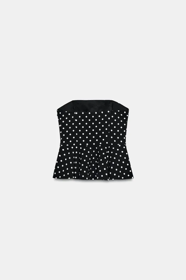 Off-the-Shoulder Peplum Top with Concealed Side Zip Fastening – image 6
