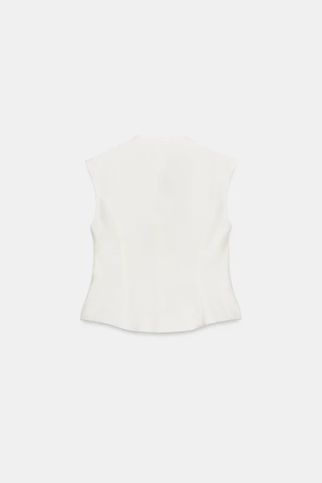 A-Line Sleeveless Top with Covered Front Buttons – image 8