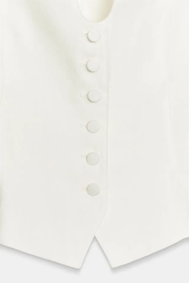 A-Line Sleeveless Top with Covered Front Buttons – image 9