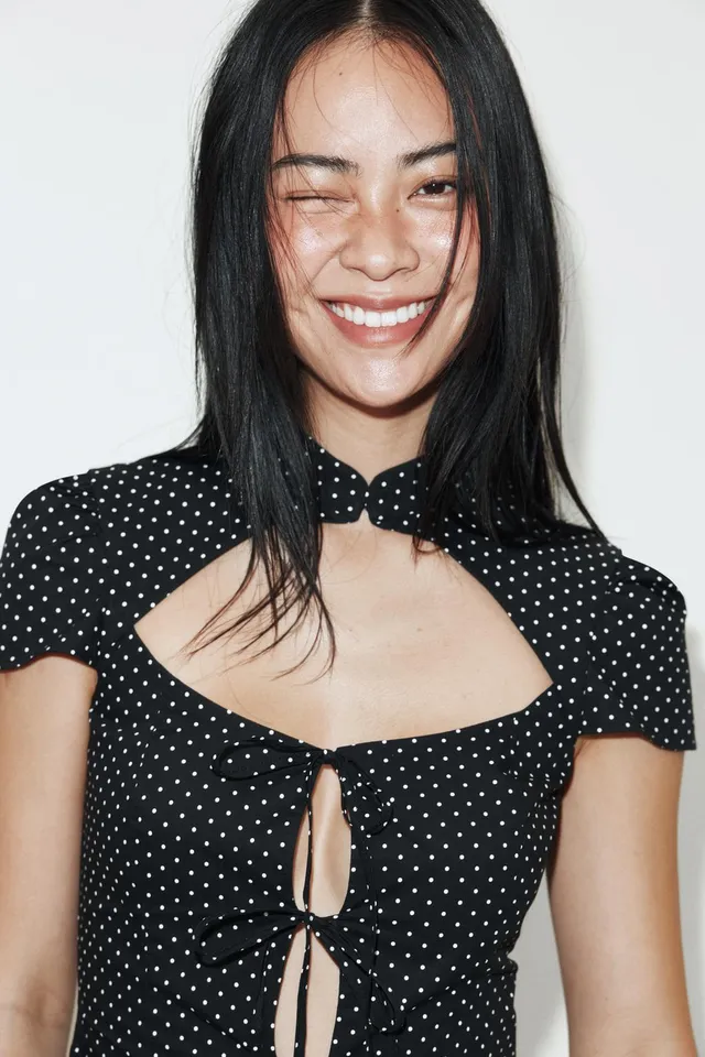 Dotted Poplin Shirt with Ties – image 2