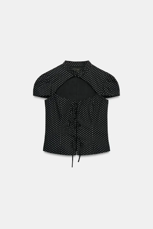 Dotted Poplin Shirt with Ties – image 5