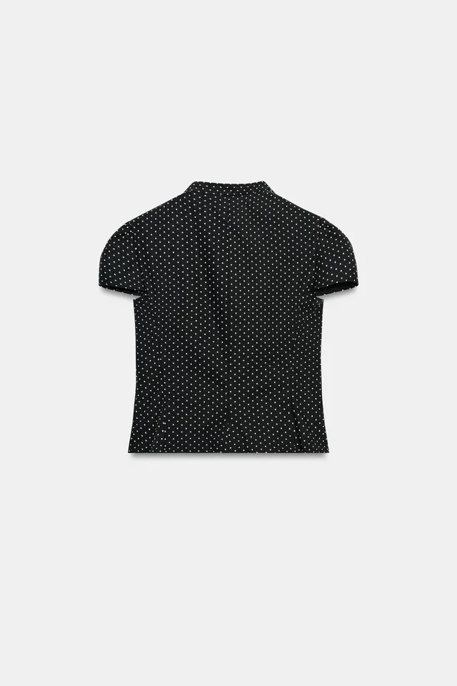 Dotted Poplin Shirt with Ties – image 6