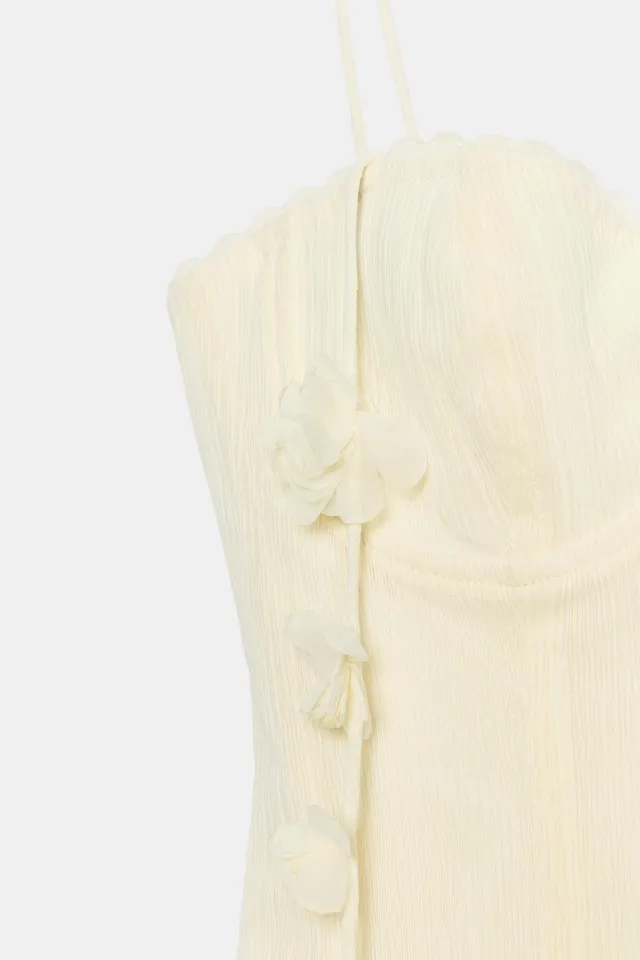Floral Corset-Inspired Top with Sweetheart Neckline and Metal Hook Closure – image 7