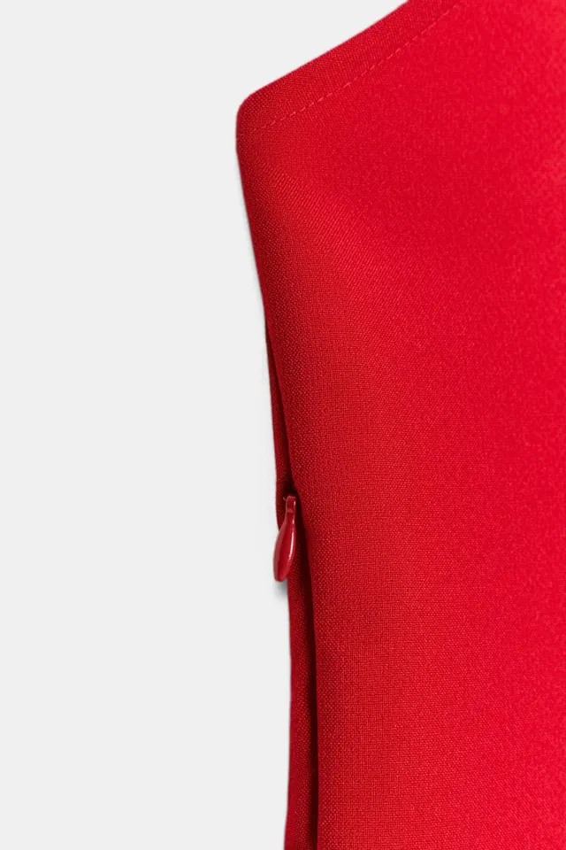 Halter Neck Peplum Top with Bow Detail and Side Zip Closure – image 8