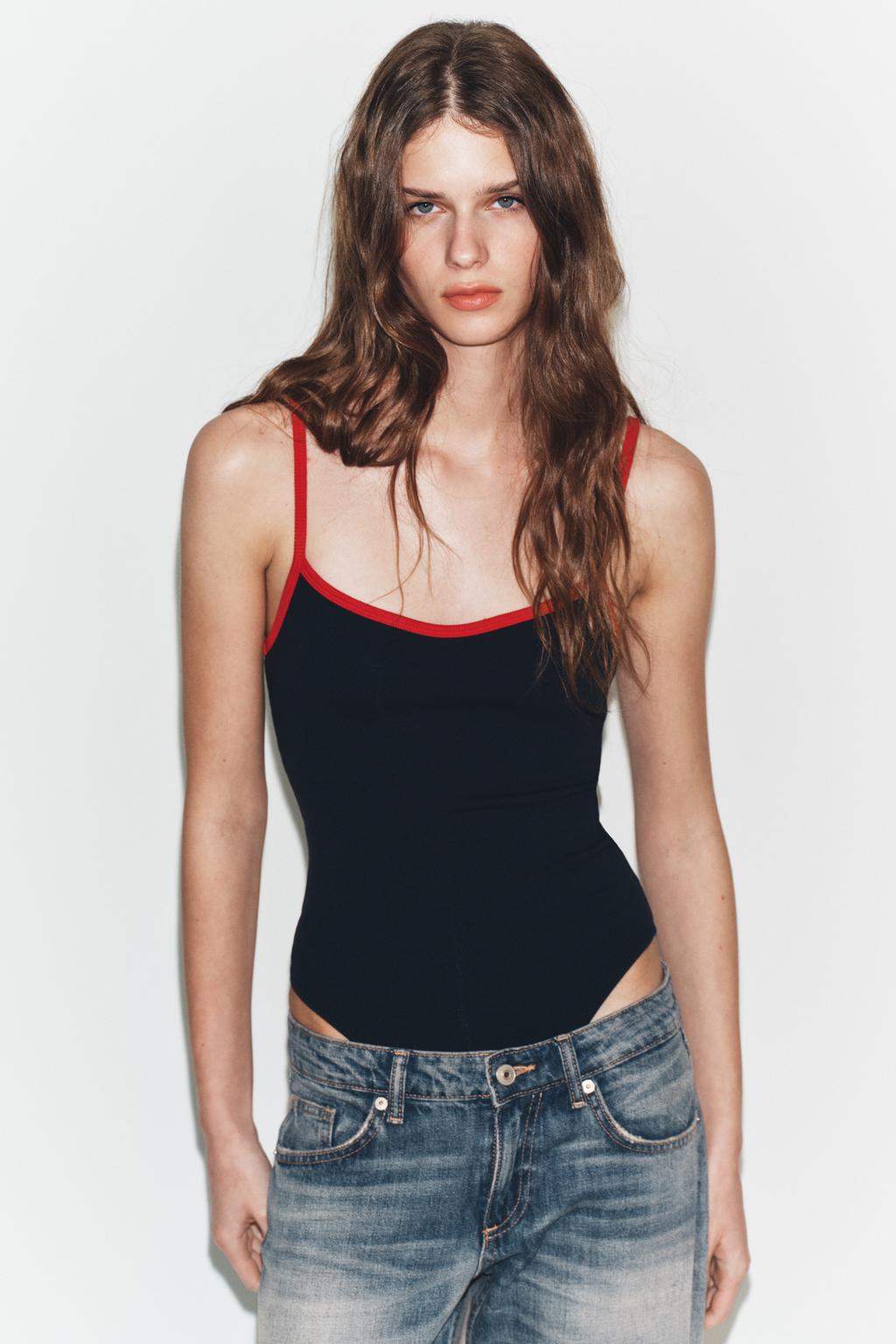 Contrast Piping Bodysuit