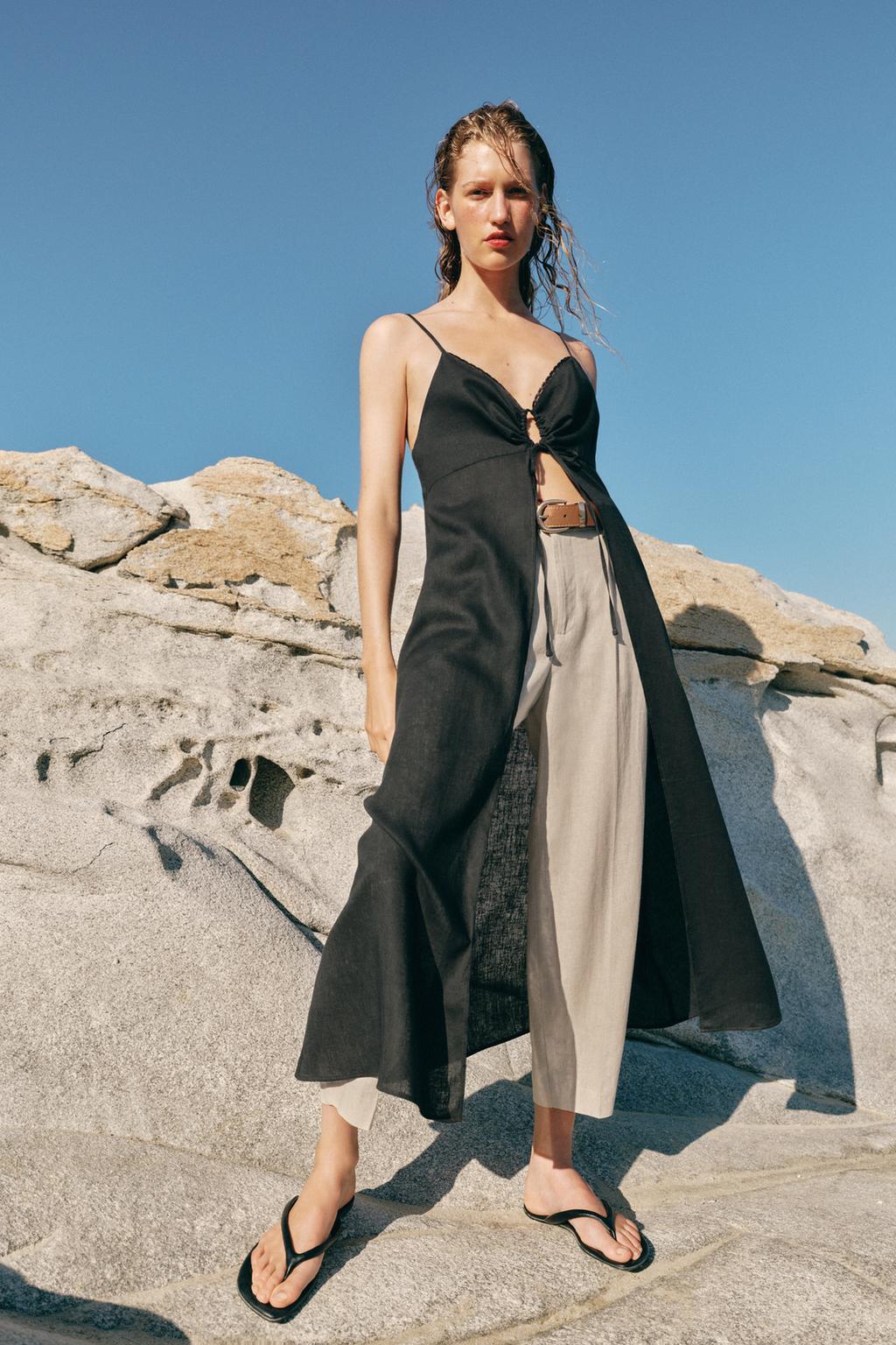 Long Linen Blend Camisole