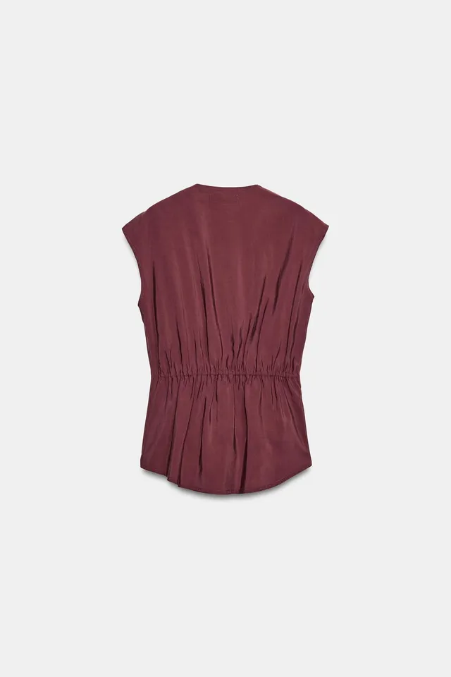 V-Neck Sleeveless Top with Front Knot and Back Elastic Strap – image 6