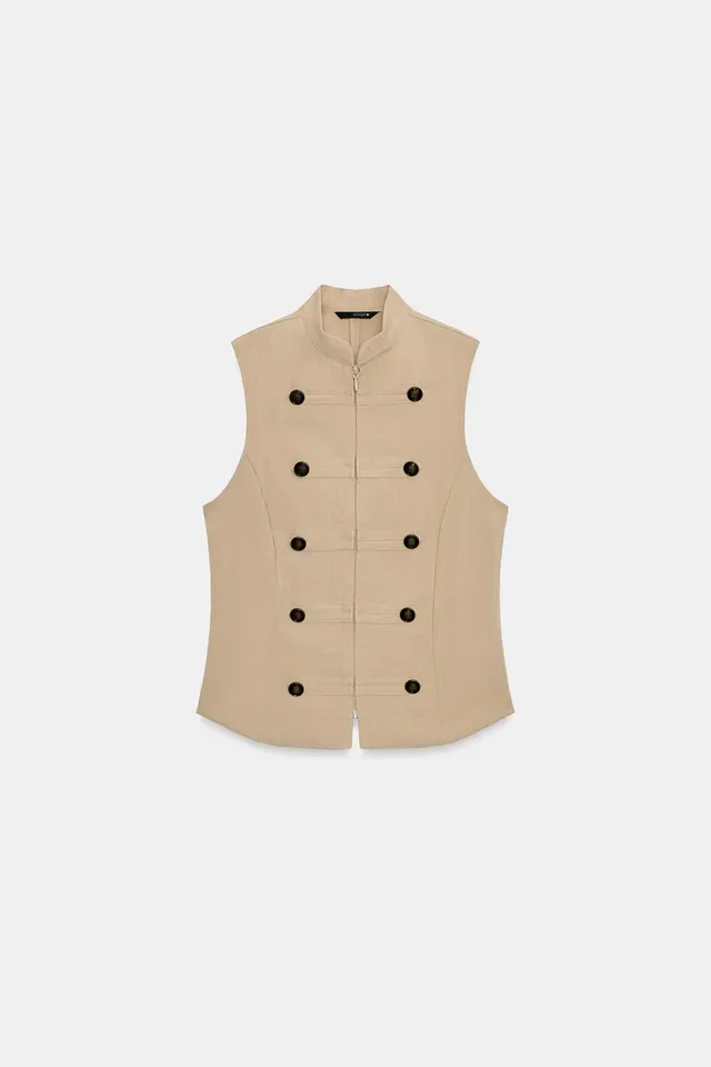 Sleeveless Button Shirt – image 6