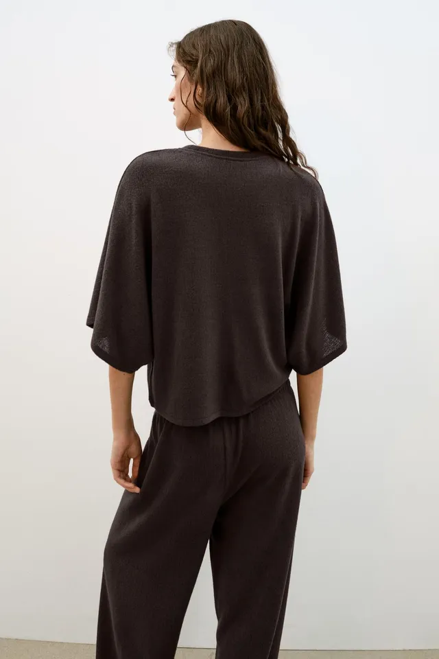 Rustic Fabric Short Sleeve Pullover Top – image 5