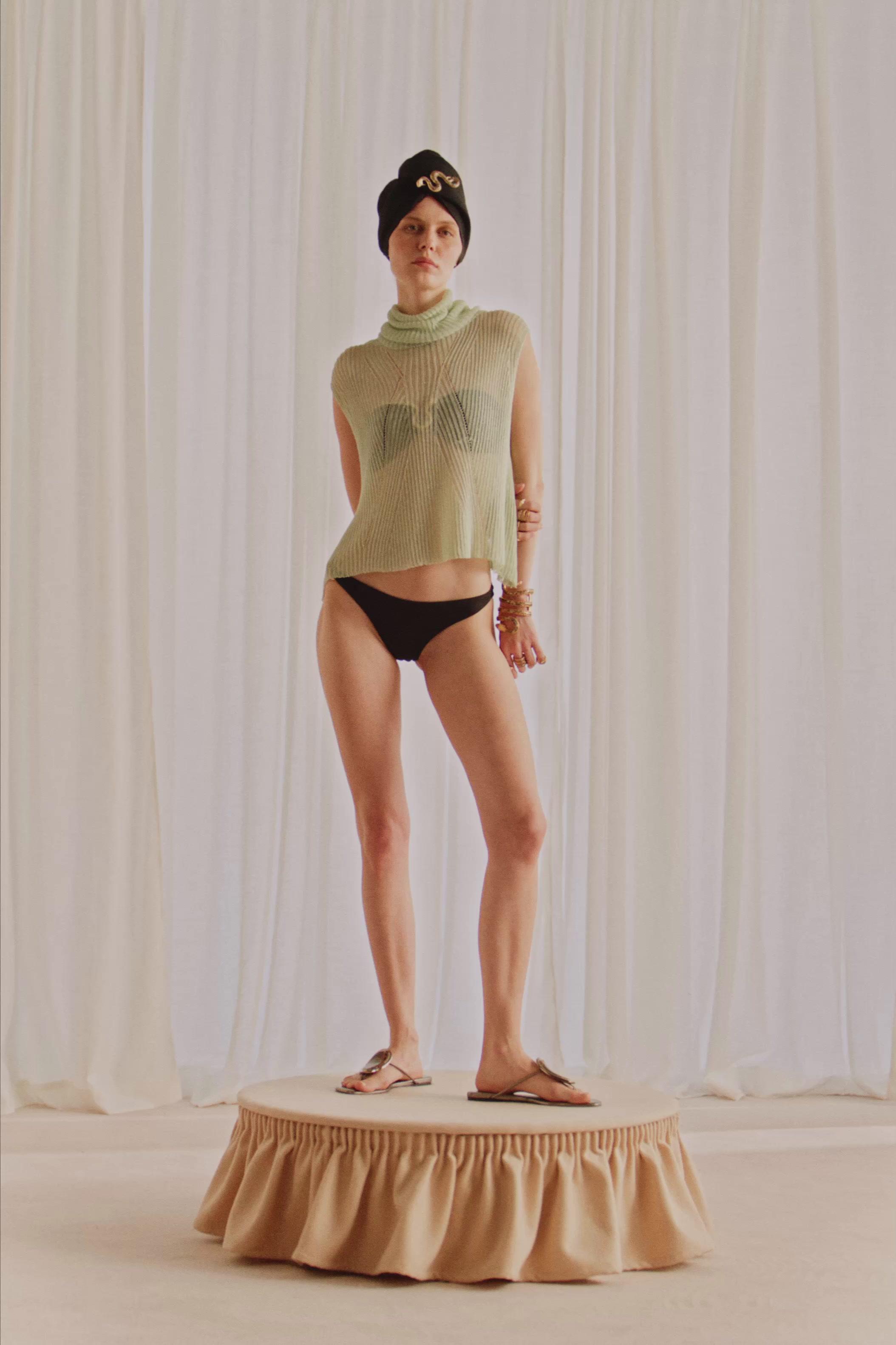 Metallic Thread Knit Top Zara x Marisa Berenson