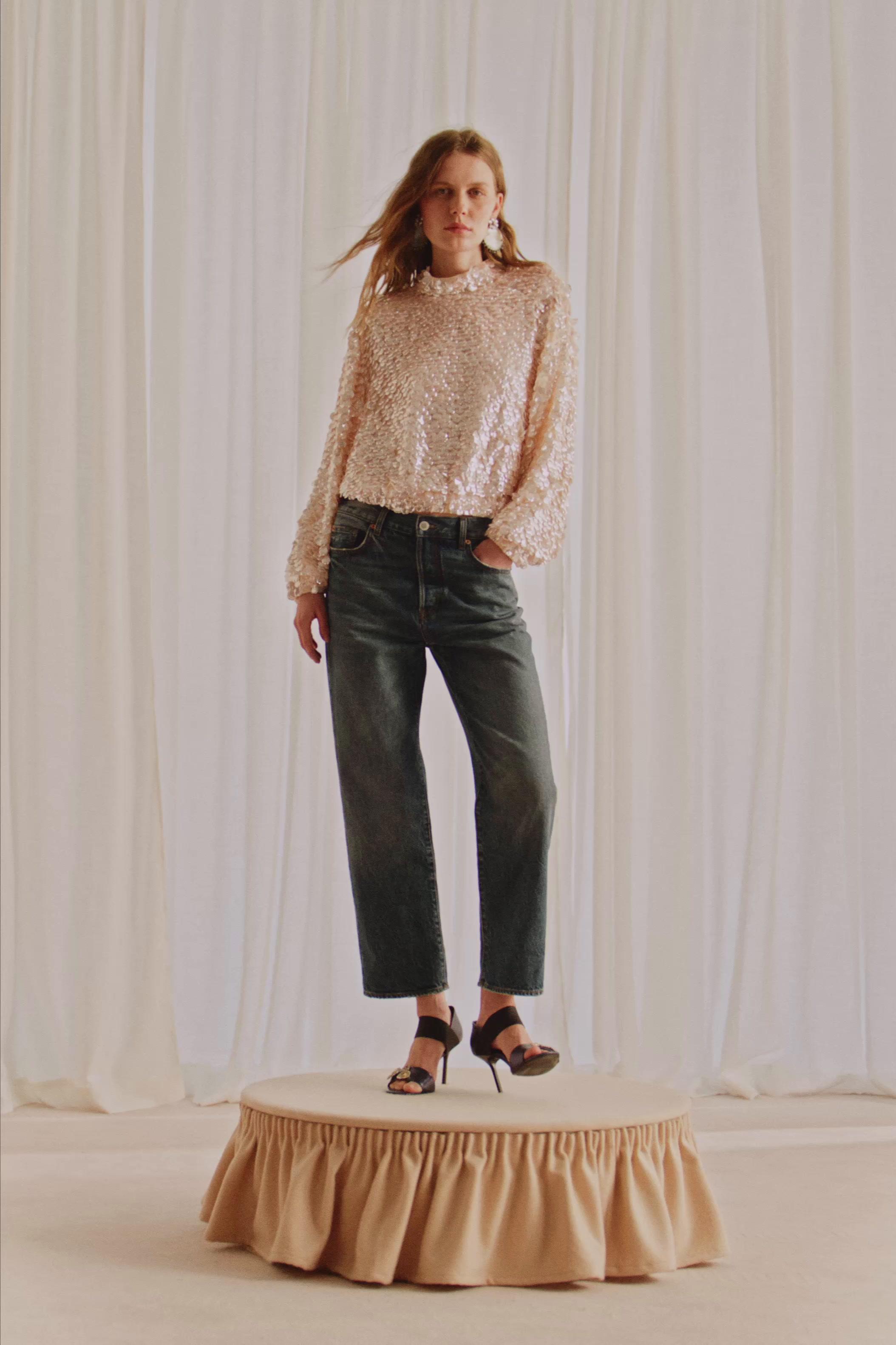 Zara x Marisa Berenson Sequin Top