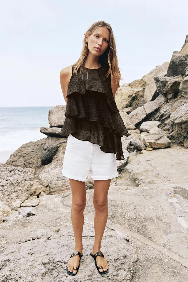 Asymmetric Ruffle Top