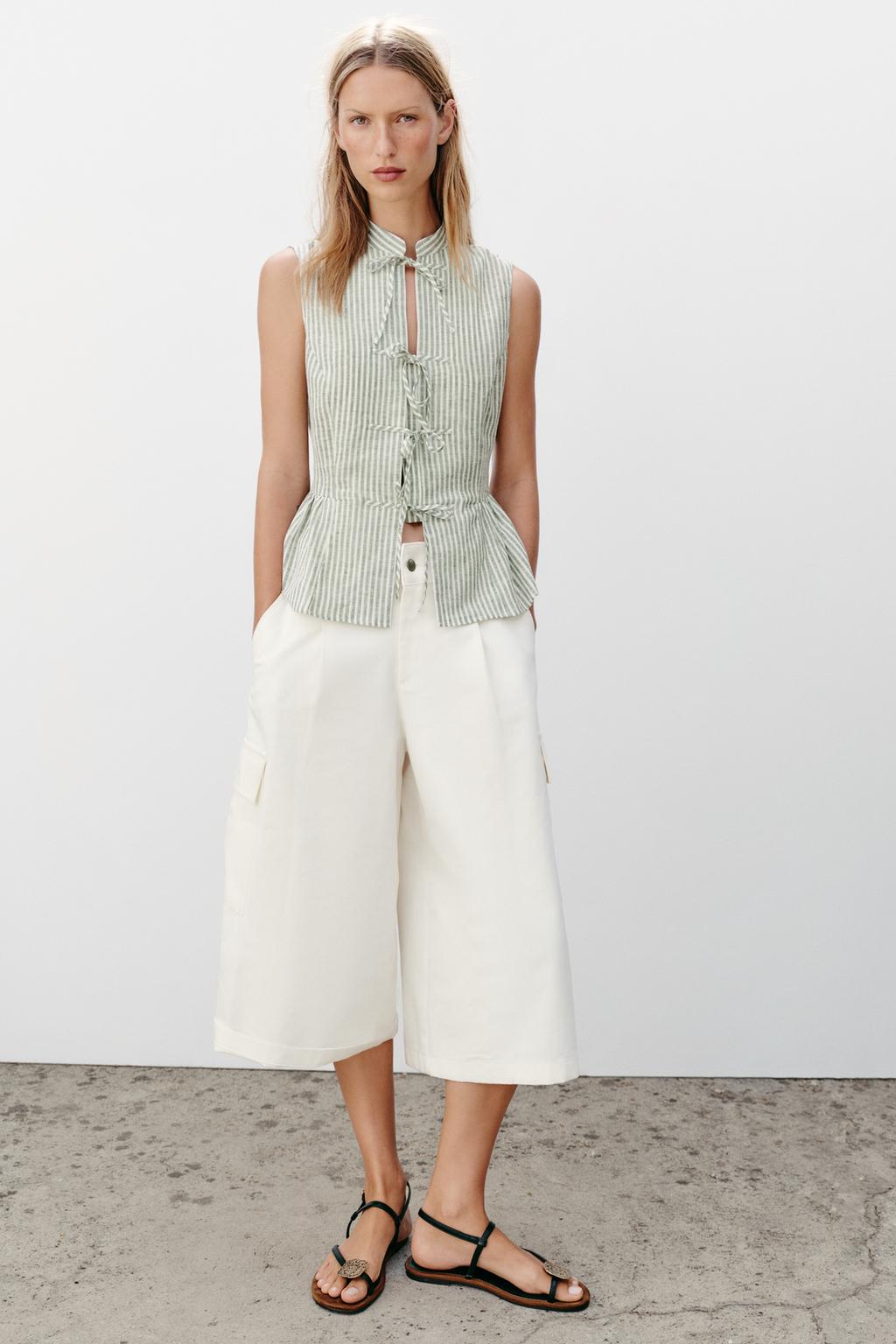 Striped Top with Metallic Bows