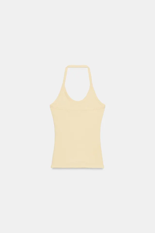 Cotton Blend Halter Top with Stud Detail – image 6
