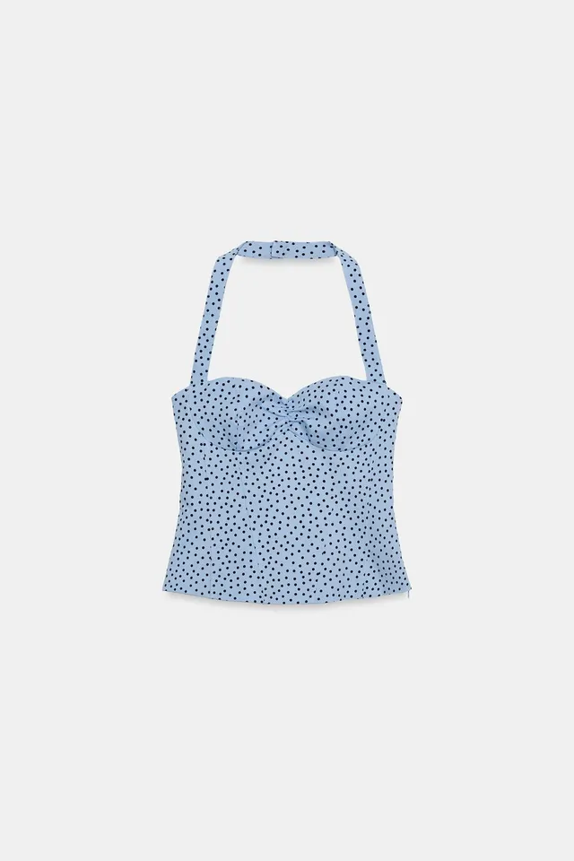 Halter Sweetheart Neckline Sleeveless Top with Side Zip Closure – image 4