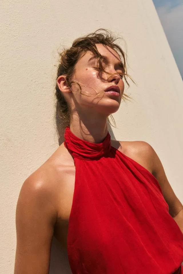 TOP HALTER بربطة خلفية من الكتان – صورة 5