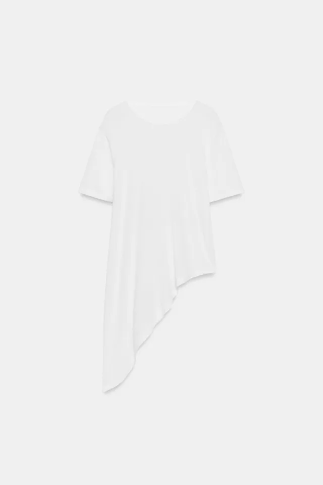 Asymmetric Short Sleeve Lyocell Blend Top – image 6