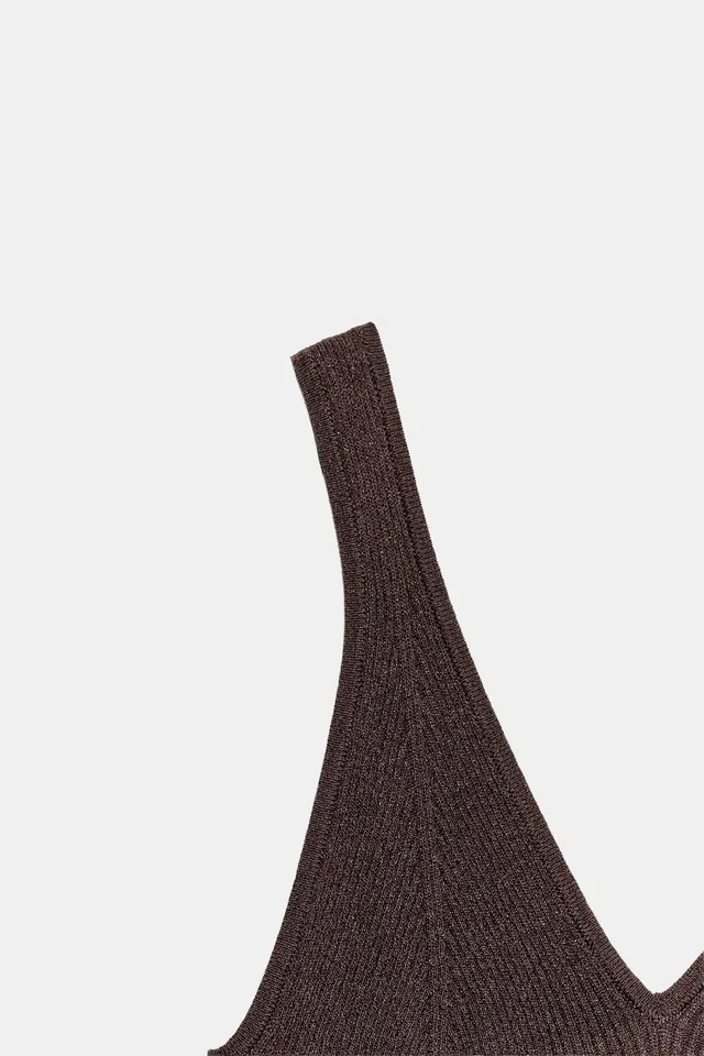 Knit V-Neck Strappy Sleeveless Top for Women – image 7