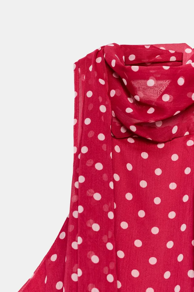 Women's Halter Neck Top with Ruffles and Polka Dots – image 10