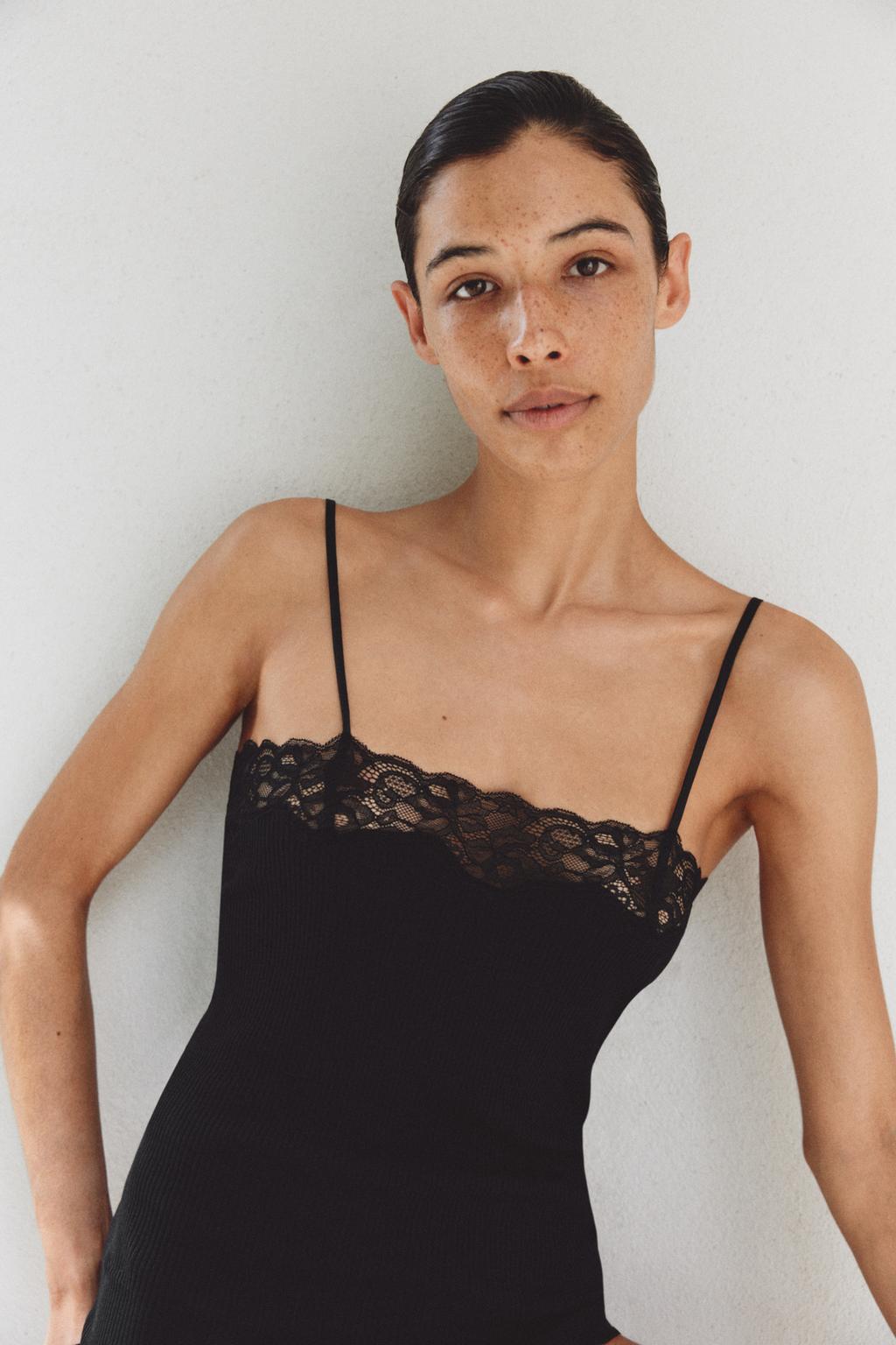 Ribbed Lace Top
