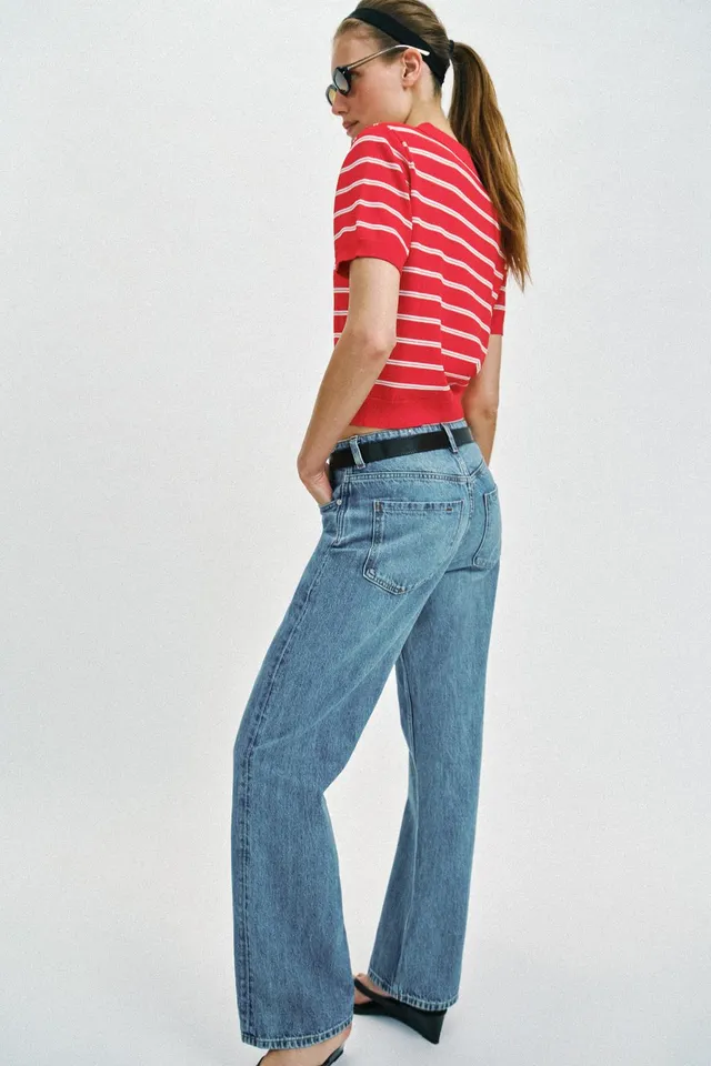 Striped Knit Short Sleeve Polo – image 3