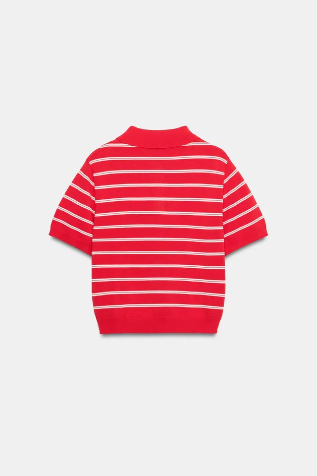 Striped Knit Short Sleeve Polo – image 8