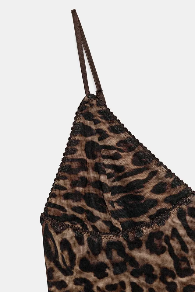 Women's Animal Print Tulle V-Neck Sleeveless Top – image 10