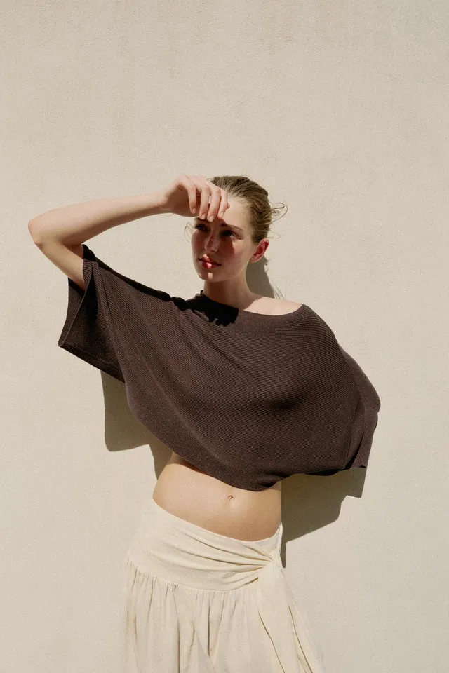 Short Knit Cape Jumper – image 2