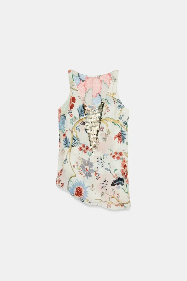 Beaded Printed Sleeveless Top for Women – image 6