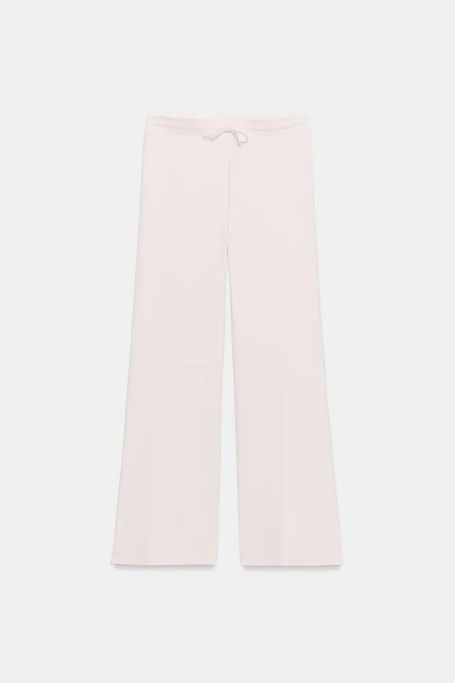 Ribbed Cotton-Modal Straight-Leg Trousers with Elastic Drawstring Waist – image 7
