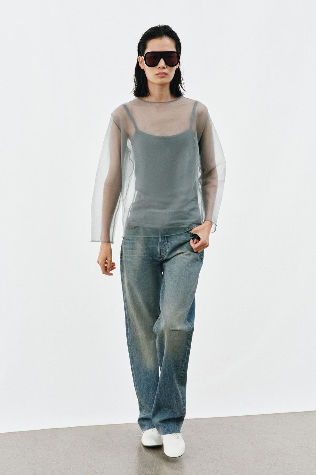 Semi-Sheer Knit Top