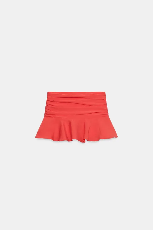 Mid-Waist Flowing Frill Skort with Shorts Lining and Side Zip Closure – image 6