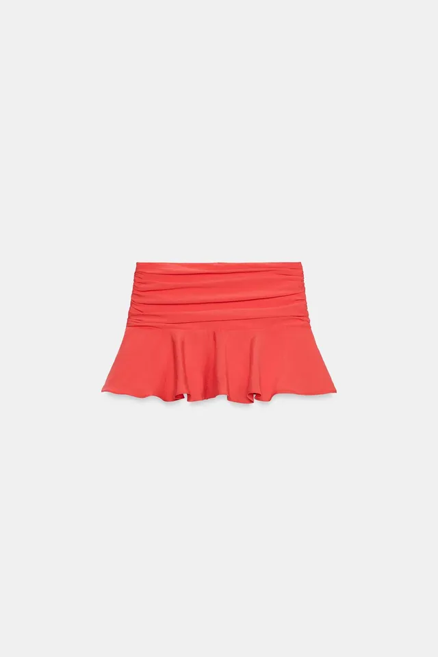 Mid-Waist Flowing Frill Skort with Shorts Lining and Side Zip Closure – image 7