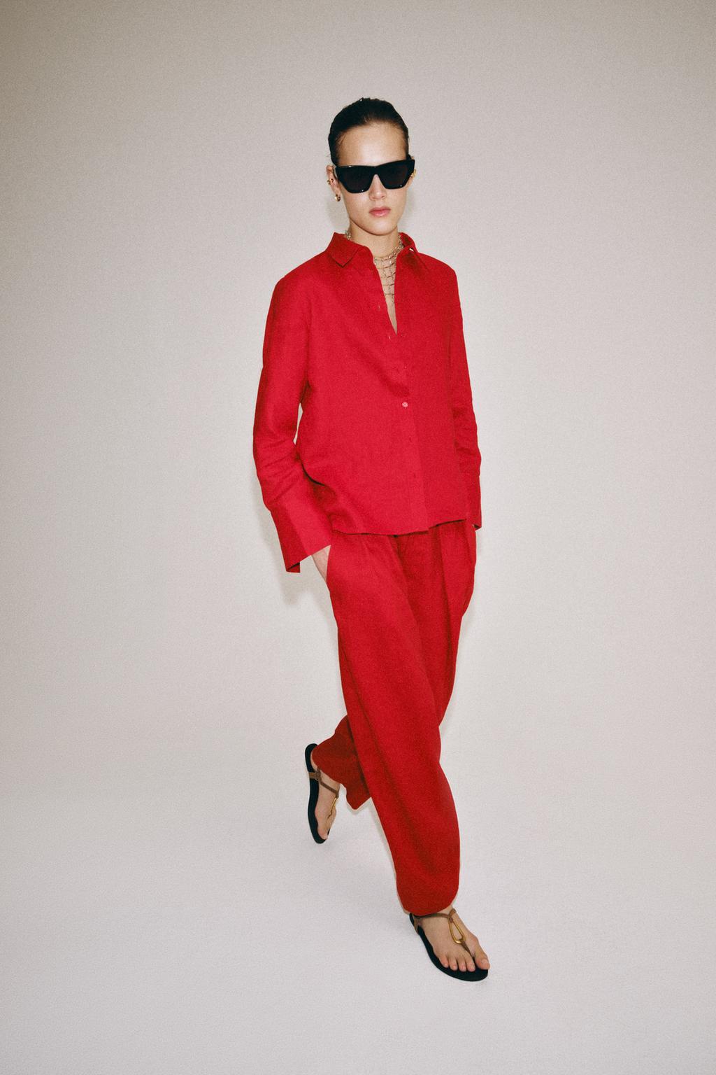 ZW Collection 100% Linen Pleated Trousers
